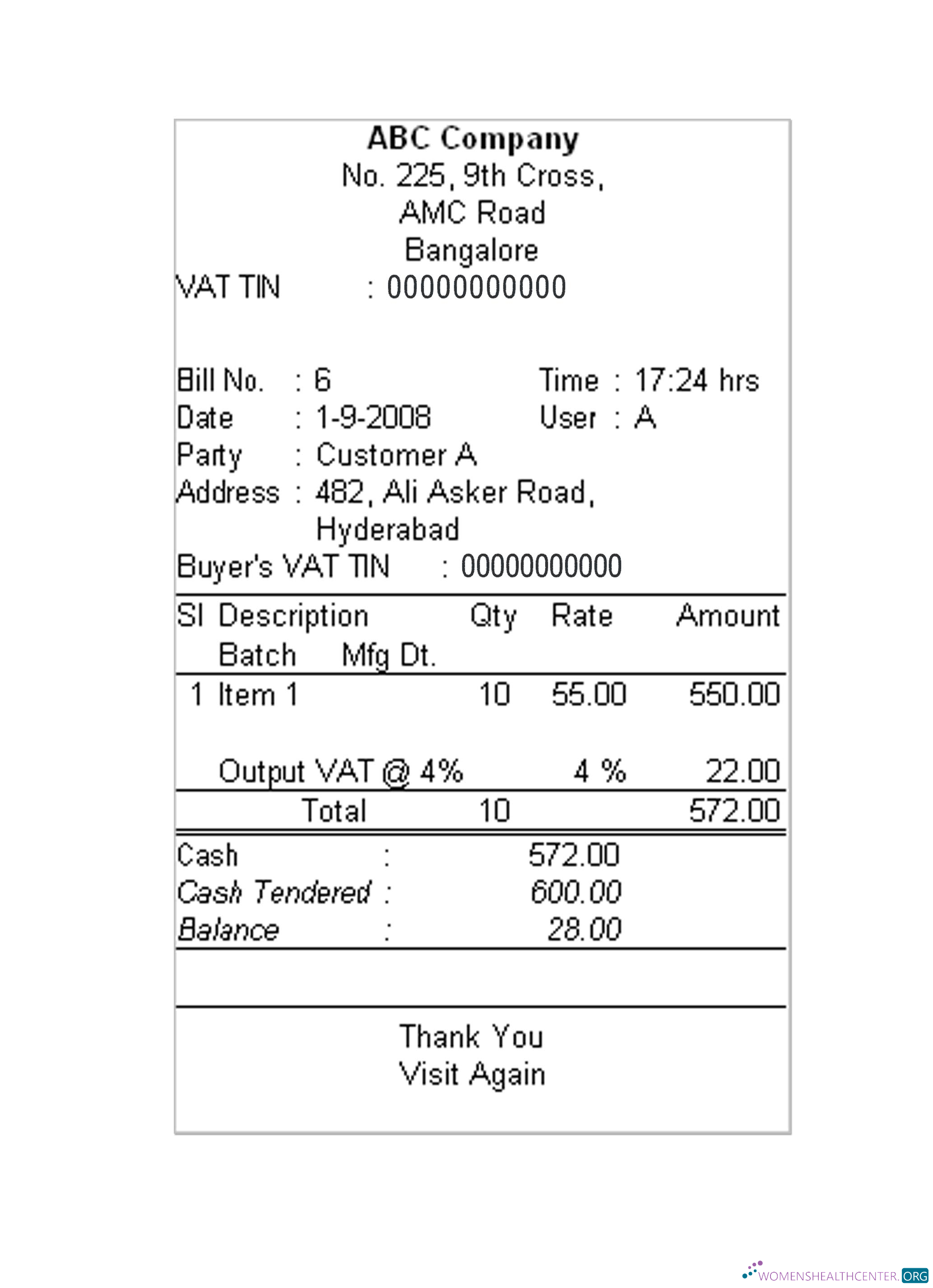 Download ABC COMPANY cash receipt Photoshop template